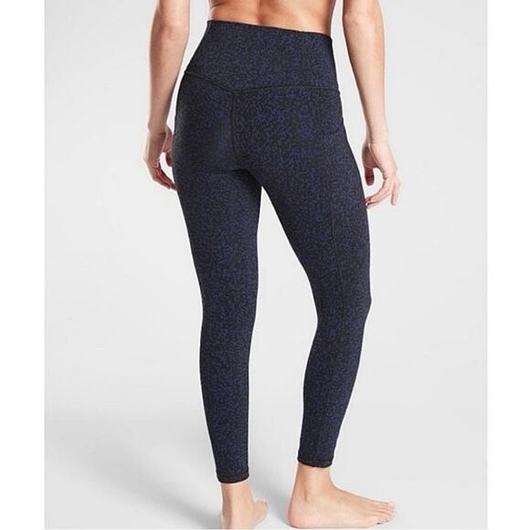 ATHLETA‎ Blue Black Salutation Stash Pocket Gravel Tight Active Leggings Size S - Picture 11 of 14